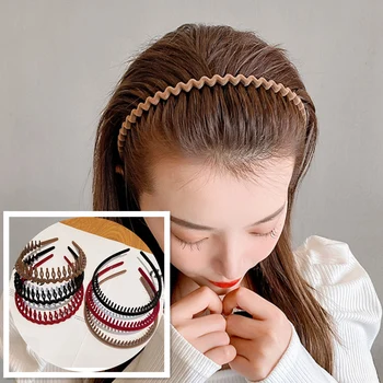 Mergaičių Kietas Neklijuotinė Hairband Galvos Lankais neslidžia Hairband Su Dantų Veido Plauti Lankelis Dantyta Lankelis Plaukų Aksesuarai