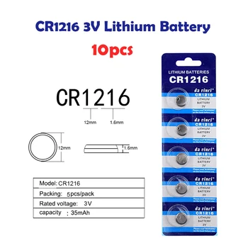 CR1216 10VNT 3V EE6218 Ličio Mygtuką Baterijos 35mAh Žiūrėti Elektroninių Žaislų Nuotolinio 5034LC BR1216 DL1216 Monetos Elementų Baterijų