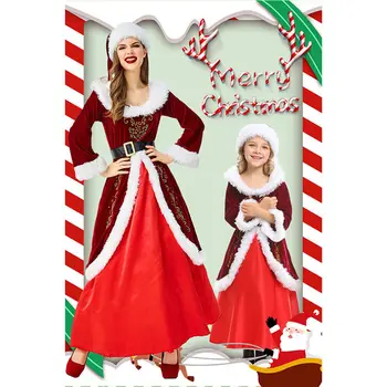 Santa Claus Cosplay Kalėdų Karalienės Kostiumas Suaugusiųjų Seksuali Moteris Cosplay Mergaičių Kostiumai, Raudona Kalėdų Mini Išgalvotas Suknelė ir Skrybėlė U3