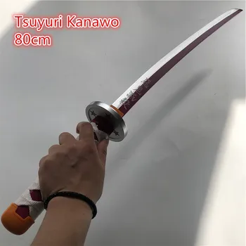 Demon Slayer Kimetsu nr. Yaiba Kardas, Ginklas Tsuyuri Kanawo Cosplay Kardas 1:1 Anime Ninja Peilis medienos žaislas 80cm