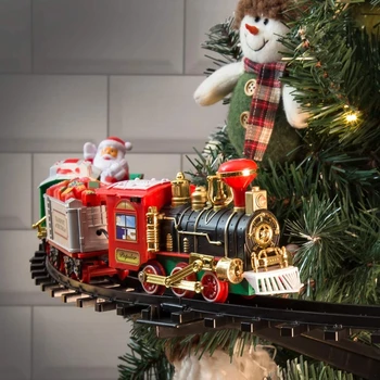 Elektros Kalėdų Eglutė Traukinio Rinkinį Prideda Prie Savo Medžio Tikroviški Garsai amp Žiburiai Kalėdų Dovana Žaislą su baterijomis, 2023 Naujas