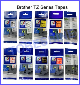 Suderinama ptouch kasetės juostelės tz laminuota juosta, 6 vnt įvairių spalvų TZ151 TZ251 TZ451 TZ551 TZ651 TZ751