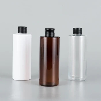 250ML X 24 Tuščių Plastikinių Šampūnas Kosmetikos Buteliukai Juodo Aliuminio Dangteliais Losjonas Konteinerių 