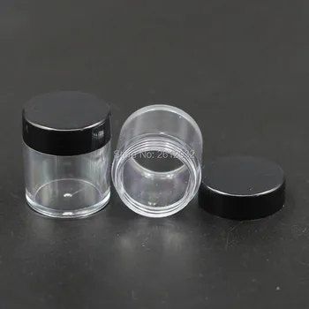 10g plastiko tuščių butelių, juodo plastiko indelį grietinėlės kosmetikos biri pudra butelis flash milteliai blizgančiais talpykla F2017605