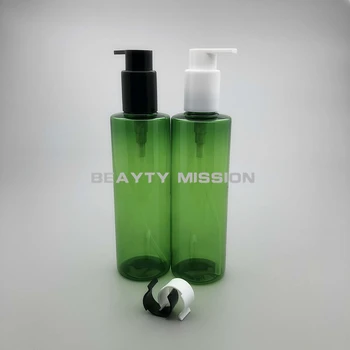 GROŽIO MISIJA 24 vnt./daug 250ml green tuščias losjonas siurblys butelis,šampūnas kosmetikos konteineriai, balta/juoda losjonas dozatorius