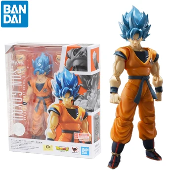 100% Originalus BANDAI DVASIŲ S. H. Figuarts Dragon Ball Super: Broly Sūnus Gokuu Super Saiyan Dievas Super Saiyan Veiksmų Skaičius Žaislas