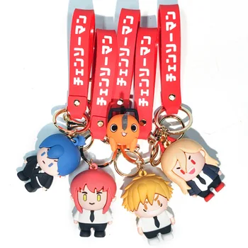 5vnt/set Pjūklą Vyras Anime Keychain Pochita Galia Angelas Key Chain Bag Pakabukas Dvipusis paketų prižiūrėtojų raktinę Gerbėjų Rinkimo Žaislas
