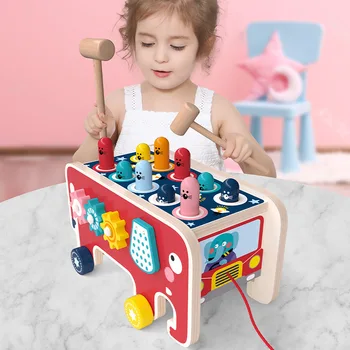 Vaikai Mediniai Montessori Whac-A-Mol Daugiafunkcinis Žaislas Įveikti Skaidrių Ankstyvasis Ugdymas Švietimo Jutimo Žaislai, Dovanos Vaikams