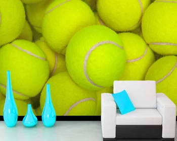 Custom papel de parede infantil,Geltonas teniso kamuoliukas tapetai kambarį, miegamąjį, TV sienos vandeniui Reljefiniai tapetai