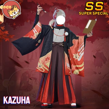 Kokosų-SS Žaidimas Genshin Poveikio Penkių Poezijos Immortals Kazuha Cosplay Kostiumų Penkių Kasen Scarlet Vyras Kaedehara Kazuha Kostiumas