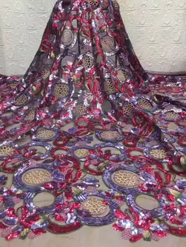 Gražus blizgančiais audinio/Su blizgučiai siuvinėjimas Afrikos nėrinių audinio prancūzijos tiulio tinklelio nėriniai Šalies suknelės/vestuvinės suknelės