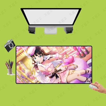 XGZ Mielas Anime Mergina Didelis CSGO DOTA L XXL Žaidimų Pelės Mygtukai Nešiojamojo Kompiuterio Klaviatūra Stalo Užrakto Krašto Non-slip Gumos Mause Kilimėlis