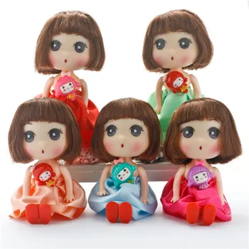 12CM Animacinių filmų Mergina Studentų Galvos Princesė nuotaka supainioti lėlės riebalų kūdikių key chain bag pakabukas vestuvių suknelė kūrybos dovana lėlės žaislas