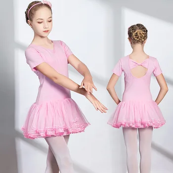 Mergaičių Baleto Suknelė Gimnastikos Vaikų Šokių Mokymas Skirted Aukštos Kokybės Medvilnės Audinio Dancewear Vaikams Baleto Šokių Suknelė