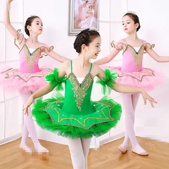 Vaikų baleto šokių sijonas mažai swan blizgučiais mergina veiklos drabužius minkštas gazas sijonas naujas vaikų tutu sijonas naudotis clo