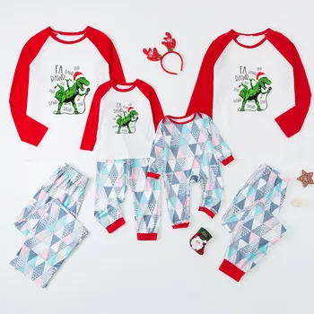 Atitikimo Šeimos Kalėdų Pižama Nustatyti Moterų Mama Sleepwear Vaikai Pižamos Motina Dukra Elf Elnias