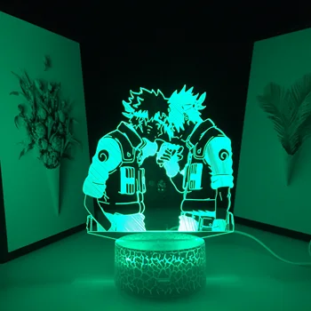 Anime 3D Naktį Šviesos Touch LED Stalo Lempa 16 Spalvų Keitimas USB Maitinimo Jutiklinį Jungiklį Kambario Dekoro Naktį Šviesos Draugo Dovaną