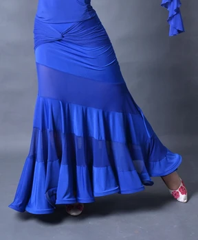 Sportinių šokių kryžiaus bowtie paketo klubo sijonas S12071 ruoželiniu pasviręs susiuvimo šiuolaikinės praktikos sijonas