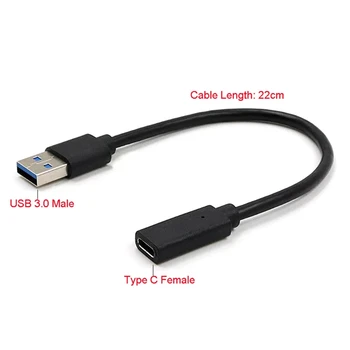 MOLA USB 3.1 C Tipo Moteris USB 3.0 Male Kabelio su Adapteriu Už 