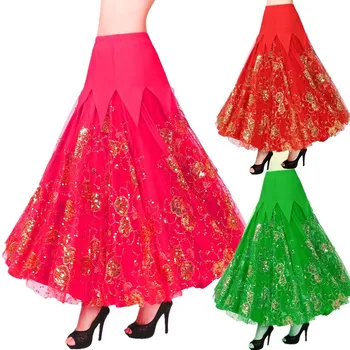 Naujas balus sijonas ilgas, pramoginių šokių sijonai moterims valsas standartinis pramoginiai sijonai moterims