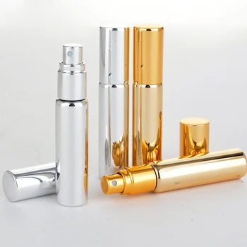 Didmeninė 100 Vienetų/Daug 10ML Nešiojamų UV Stiklo Daugkartiniai Kvepalų Buteliuke Su Aliuminio Purkštukai Tuščias Parfum Atveju Keliautojas