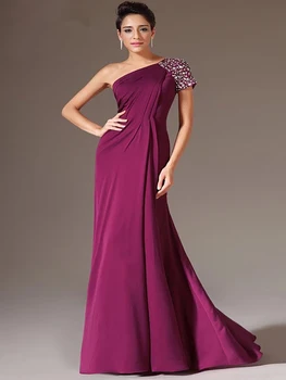 Elegantiškas vakarines Sukneles-line Vieną petį Šifono Zawalcowany Ilgai Dubajus, Saudo arabų Vakare Gown Prom Dresses