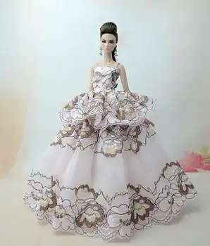 Gana Baltųjų Gėlių Princesė Barbie Drabužių Vestuves Suknelė Komplektus 1/6 BJD Lėlės Priedai 1:6 Playhouse Žaislai