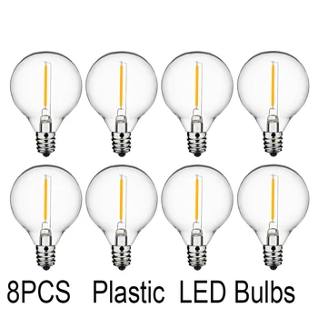 8PCS G40 LED Plastiko Lemputes E12 Bazės Anti-Rudenį
